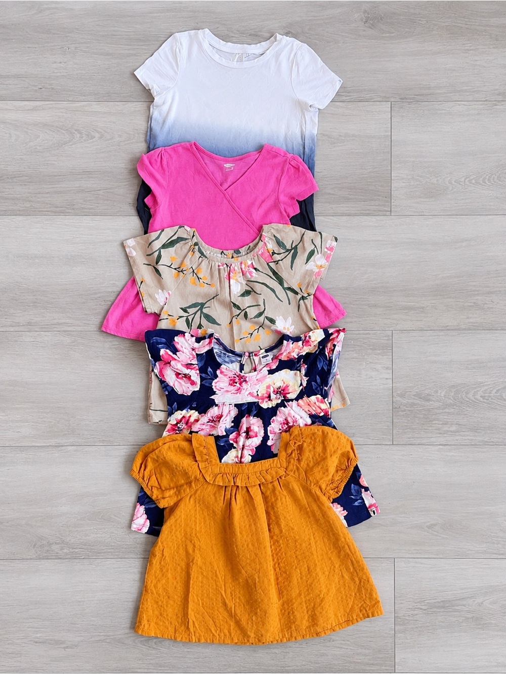 Old Navy Girls Shirt Bundle Size 5 Floral Pink Ombre Tops 5 Pc
